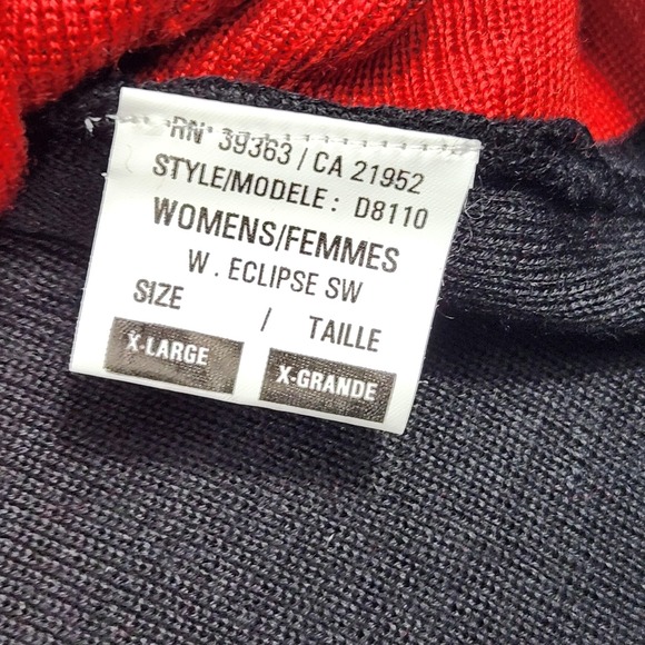 Demetre Sweater Womens XL Red Black Eclipse Pullover Wool Acrylic Half Zip NWT - Picture 7 of 11
